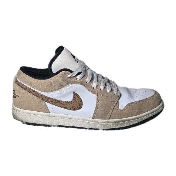 Jordan Other - Jordan Air Jordan 1 Low Low Top Suede Leather Sneakers Beige White Black Men's